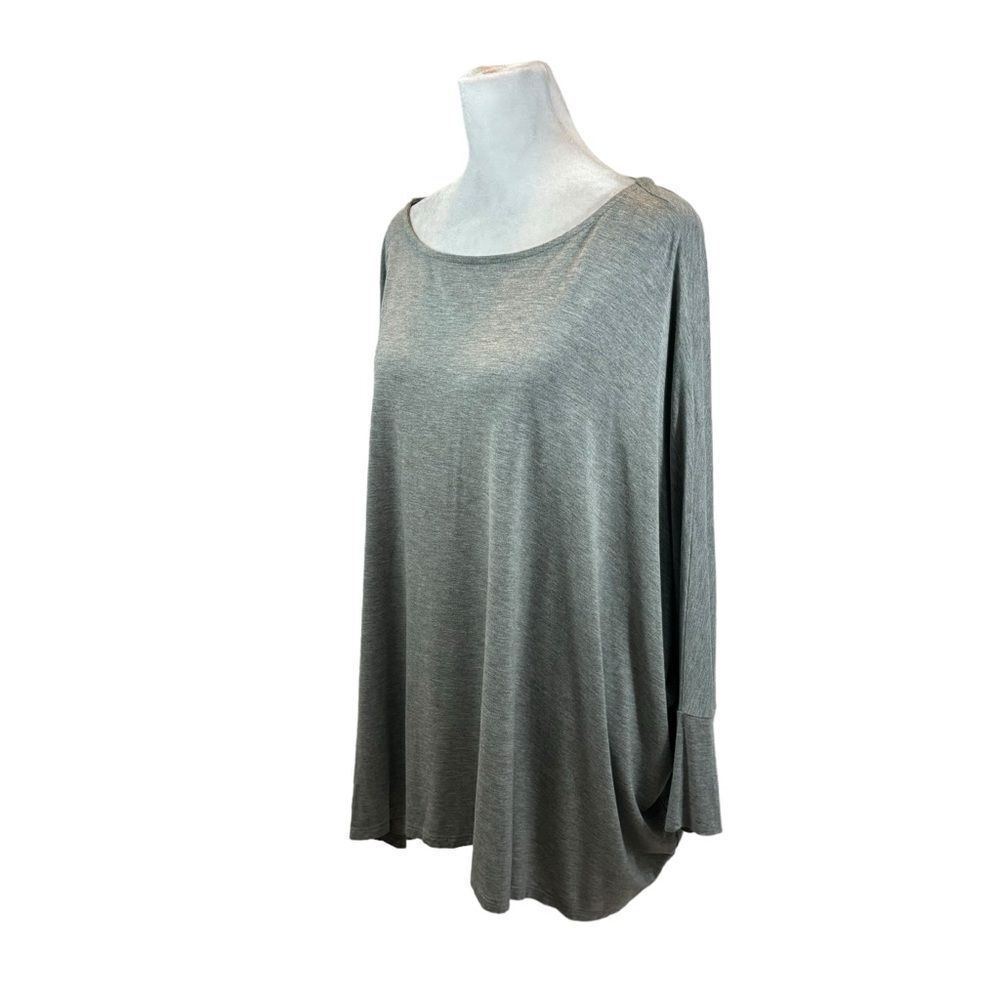 Ladies Marla Wynne for Chico’s Heather Grey Batwing Blouse Size Medium